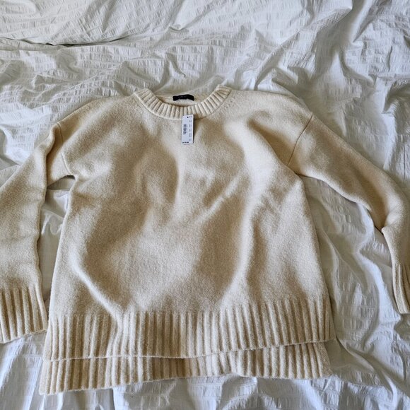 Jcrew Oversized Crewneck Merino Alpaca Supersoft Yarn - 2018 - Off-White - Sz XX - Picture 5 of 16